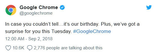 Google Chrome將迎來10周年紀(jì)念日，明日將放送驚喜