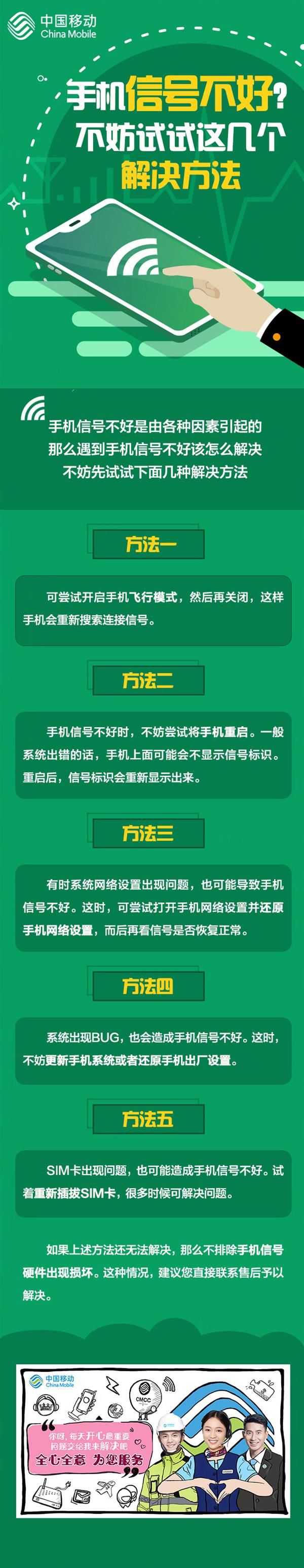 手機(jī)信號(hào)不好？中國(guó)移動(dòng)官方公布5種解決方法