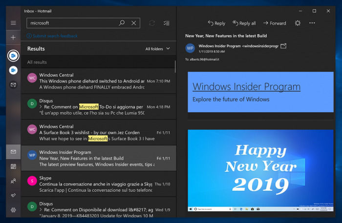 Windows 10郵件和日歷應(yīng)用增強版黑暗主題初體驗